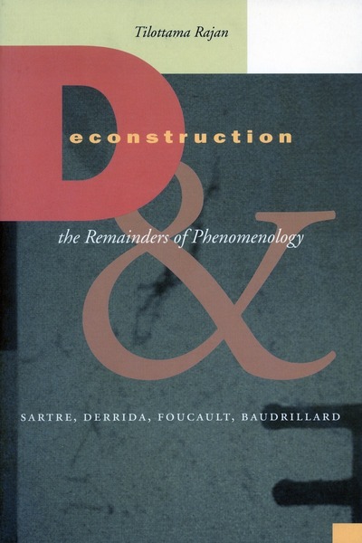Cover of Deconstruction and the Remainders of Phenomenology by Tilottama Rajan